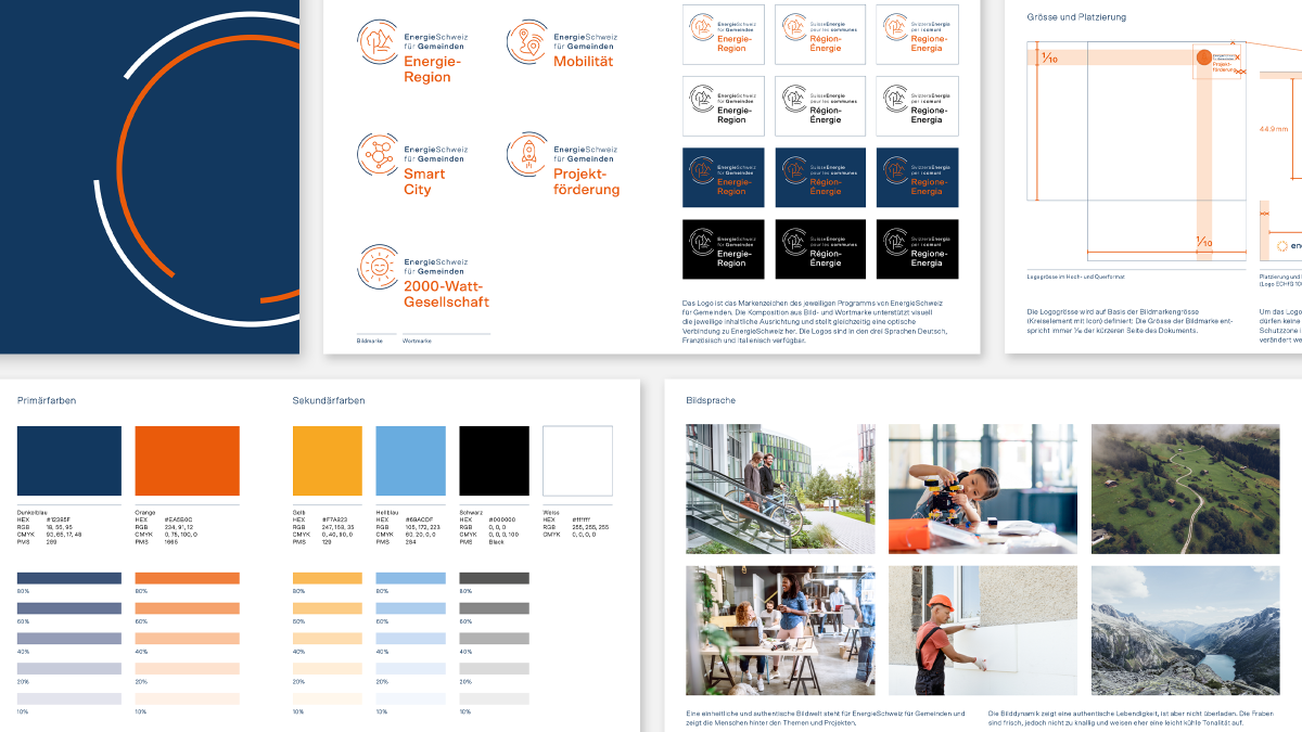 Auszug Corporate Design Manual für EnergieSchweiz für Gemeinden