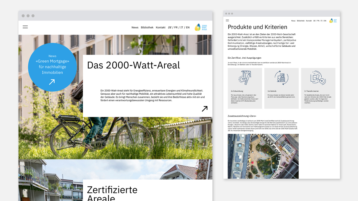 Neuer Webseitenauftritt des 2000-Watt-Areals